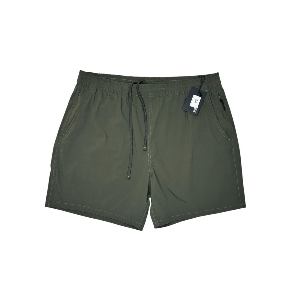 Buck Mason Dark Olive Trail Roam Shorts Men's XL Nylon Spandex Hybrid Utility